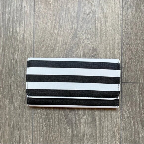 Kut From The Kloth Wallet Slim Striped Black White - Picture 4 of 15